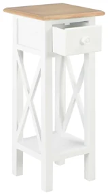 vidaXL Bijzettafel 27x27x65,5 cm hout wit
