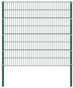 vidaXL Schuttingpaneel met palen 17x1,6 m ijzer groen