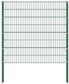 vidaXL Schuttingpaneel met palen 17x1,6 m ijzer groen