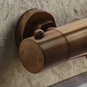 Saniclear Antique Stripes thermostatische opbouw badkraan met handdouche verouderd messing