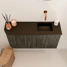 Mondiaz Joya 80cm toiletmeubel ronding links shadow met wastafel faye rechts zonder kraangat urban