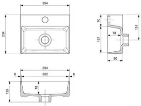 Plieger Kansas Mini fontein met kraangat zonder overloop 29x23cm mat wit