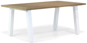 Dining Tuintafel rechthoekig 180 x 100 cm Teak Wit Glasgow