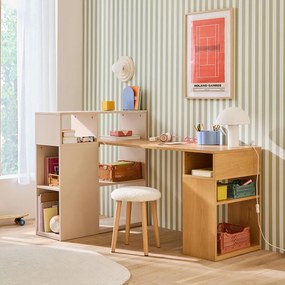 Omkeerbaar hoekbureau met opbergruimte, Biface