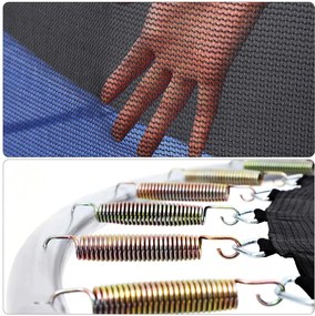 Nancy's Trampoline Met Veiligheidsnet - Trampolines - Tuin - Ladder - Gevoerde Stangen - Zwart/Blauw - Ø 366