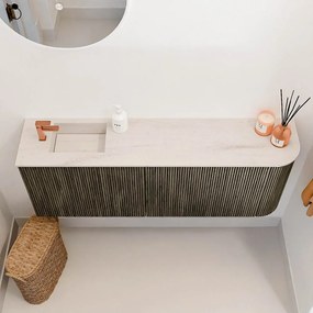Mondiaz Joya DLux 110cm toiletmeubel ronding rechts shadow met wastafel faye links 1 kraangat meli