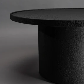 Dutchbone Winston Ronde Salontafel Mat Zwart - 70 X 70cm.