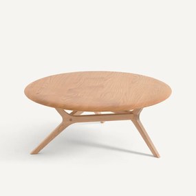 Salontafel van massief eikenhout, diameter 90 cm, MARICIELO