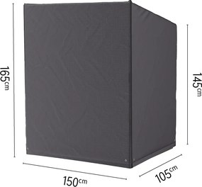 Platinum AeroCover Strandstoelhoes - 150 x 105 x H145/165 cm - Ademend&amp;Waterbestendig - Antraciet