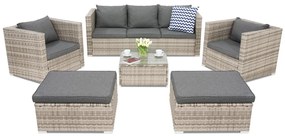 Roma Coffee 5 + 2 Tuinpunt grijs technorattan tuinmeubelen