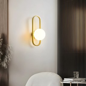 WANDLAMP APP1756-1W BRUSH GOLD WHITE