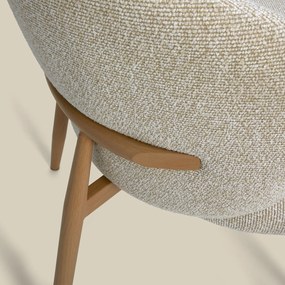 Eiken Eetkamerstoel Met Ronde Rug Creme