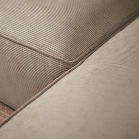 Beige Rib Bank Met Chaise Longue Rechts