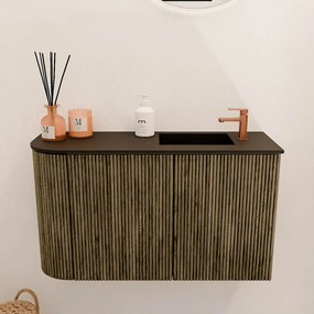 Mondiaz Joya 70cm toiletmeubel ronding links dusk met wastafel faye rechts 1 kraangat urban