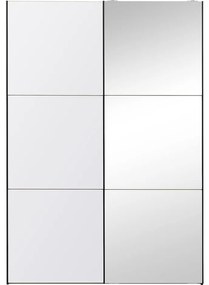 Goossens Kledingkast Easy Storage Sdk, 153 cm breed, 220 cm hoog, 1x 3 paneel glas schuifdeur li en 1x 3 paneel spiegel schuifdeur re
