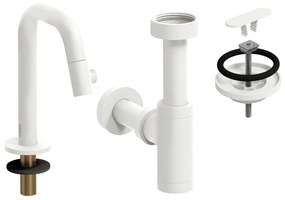 Clou Kaldur fonteinkraan met accessoires wit mat