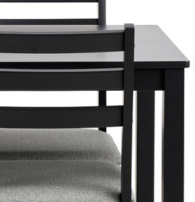 TORINO eetset + 4 stoelen Zwart/Lichtgrijs (Sawana 21 stof) - HOUTEN SET VOOR KEUKEN/EETKAMER