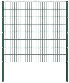 vidaXL Schuttingpaneel met palen 13,6x1,6 m ijzer groen