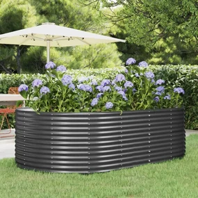 vidaXL Plantenbak 212x140x68 cm gepoedercoat staal antracietkleurig