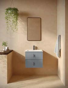 Muebles Marbella badmeubel ribbelfront 60cm baby blauw met witte wastafel met kraangat