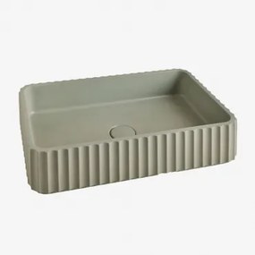 Rechthoekige Wastafel 50x30 Cm In Teide Cement Green Bay - Sklum