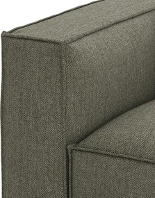 Modulaire bank, 3-zit en poef, in gestructureerde stof, Seven