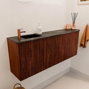 Mondiaz Joya DLux 110cm toiletmeubel ronding rechts ruby met wastafel faye links 1 kraangat lava