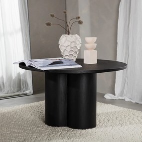 Salontafel Met Cilindervormige Poten Zwart - 80 X 80cm.