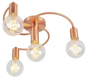 Art Deco plafondlamp koper 4-lichts - Facil Art Deco E27 rond Binnenverlichting Lamp