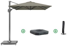Zweefparasol  3x2m T1 (incl. voet + hoes) taupe Taupe-naturel-bruin Platinum Voyager