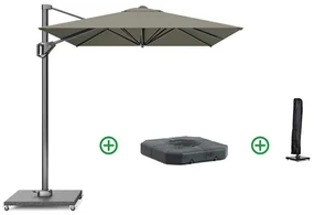 Zweefparasol  3x2m T1 (incl. voet + hoes) taupe Taupe-naturel-bruin Platinum Voyager