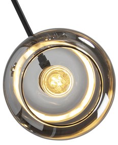 Vloerlamp zwart met goud met smoke glas 5-lichts - Zuzanna