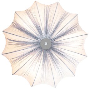 Japandi plafondlamp grijs zijden 52cm 3-lichts - Plu