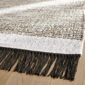 Vloerkleed in jute wol en katoen, plat geweven, Siptah