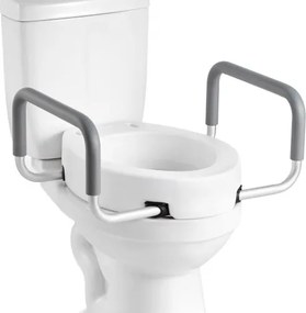 VEVOR toiletbrilverhoger met een draagvermogen van 136 kg en een hefhoogte van 88,9 mm, verhoogde toiletbril met armleuningen voor ouderen, senioren en volwassenen met een beperking, verbreed zitvlak.