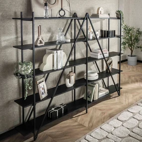 Grote Plankenkast Industrieel Metaal - 220x35x181cm.