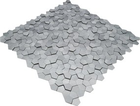 Zelfklevende Mozaïektegels Metaal | Pentagon 3D Zilver | 28,2×28,2 cm | Keuken, Bad &amp; WC