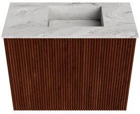 Mondiaz Joya DLux 50cm toiletmeubel ruby met wastafel faye rechts zonder kraangat glace