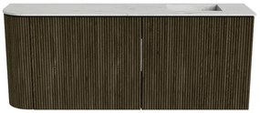 Mondiaz Joya DLux 100cm toiletmeubel ronding links shadow met wastafel faye rechts 1 kraangat opalo