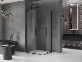 Mexen Velar L Duo schuifdouchecabine 100 x 90 cm, transparant, zwart - 871-100-090-02-03-70