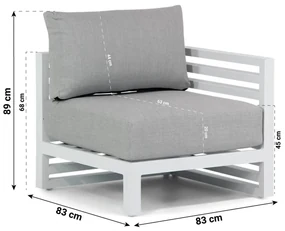 Hoek loungeset 2 personen Aluminium Wit  Santika Furniture Santika Jaya