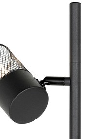 Industriële vloerlamp zwart 3-lichts - Jim Industriele / Industrie / Industrial E14 Binnenverlichting Lamp
