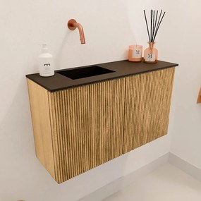 Mondiaz Joya 70cm toiletmeubel oak met wastafel faye links zonder kraangat urban