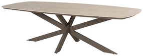 4 Seasons Outdoor Capalbio low dining tuinset terre met Nevada tuintafel 250 cm TuinsetTuinstoel   bruin weerbestendig