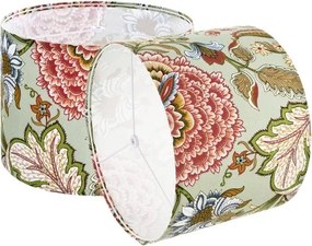 VEVOR Drumlampenkap 33 x 33 x 25 cm (boven x onder x hoog), 2 stuks middelgrote vervangende kappen van linnen + PVC, lampenkap voor tafellampen, staande lampen, hanglampen (donker bloemenmotief)