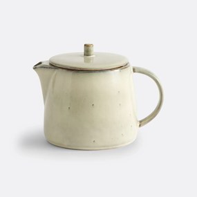 Theepot in reactief geglazuurd aardewerk , Omora