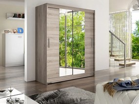 Kledingkast Closico 132, Truffel eiken, 200x150x58cm, 125 kg, Kledingkast deuren: Schuivend, Aantal planken: 5, Aantal planken: 5