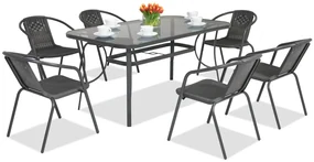 Metalen tuinmeubelen Modena/Bergamo voor 6 personen Garden Point antraciet