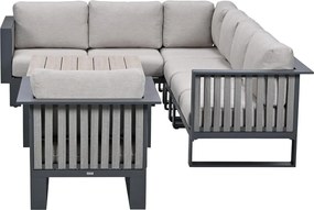Garden Impressions Gabon - Brugge lounge dining set 6-delig - donker grijs