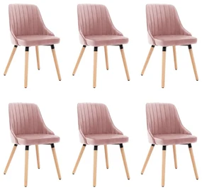 vidaXL Eetkamerstoelen 6 st fluweel roze